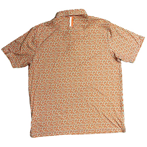 Rhoback Shirts Rhoback Polo Shirt Absolute Peach Pattern All Over